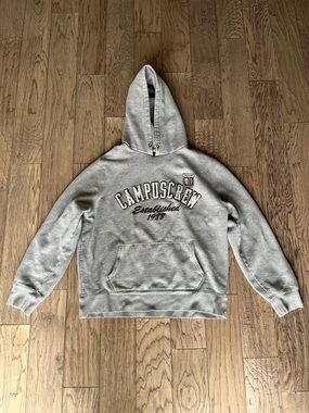 Campus Crew Gray Pullover Hoodie Sweatshirt